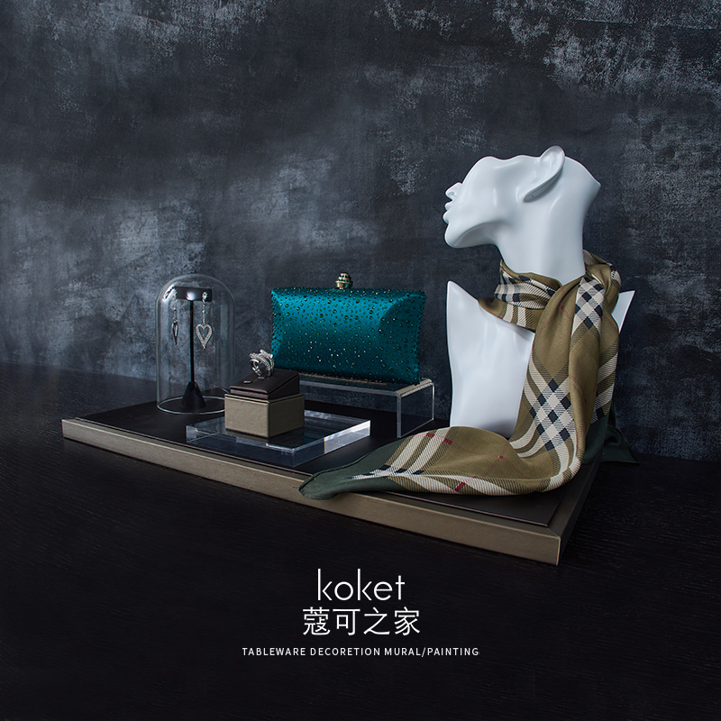 Koket cog can modern light luxury model room cloakroom set soft set up table wardrobe earrings necklace bag ornaments
