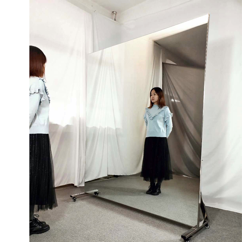 Mobile dance mirror with wheels removable home dance mirror full-body mirror yoga mirror fitness mirror rehearsal room