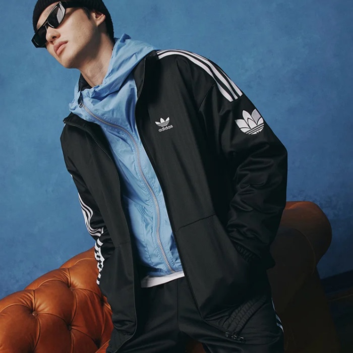 Adidas Trefoil Men's and Women's Classic Retro Three-Stripe Stand Collar Woven Sports Jacket Jl8396