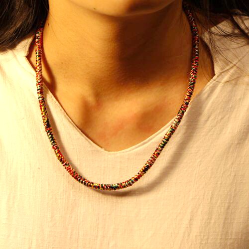 Jokhang temple kaiguang handmade multicolored nine eyes not destroy longevity diamond rope peace necklace men and women necklace to ward off evil spirits