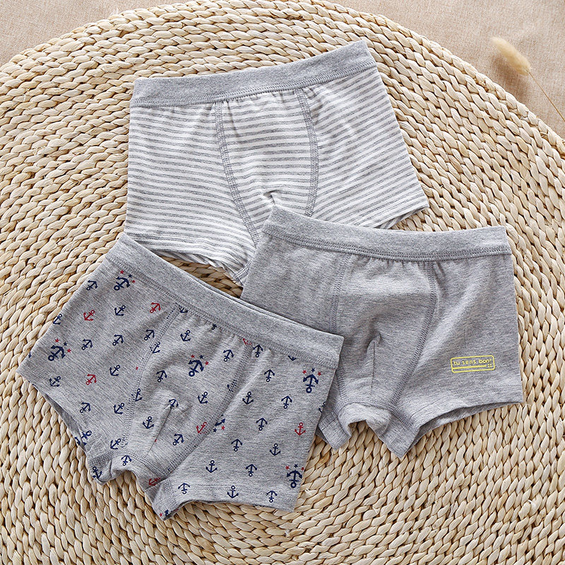 3 PCs No Side Seam Cotton Elastic Children's Underpants — 1
