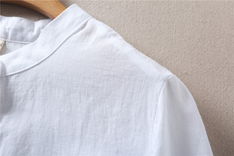 Mùa xuân 2019 mới của phụ nữ văn học áo sơ mi cotton và lanh thời trang Hàn Quốc lỏng lẻo áo sơ mi dài tay giản dị - Áo sơ mi áo sơ mi họa tiết