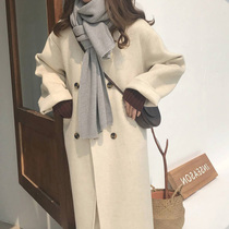 Small man medium and long 2021 new autumn and winter wool coat cashmere double-sided wool coat popular womens clothing