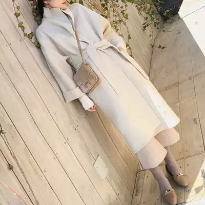 2021 New early autumn women's temperament woolen medium and long version of coat winter cashmere wool coat large size women's clothing