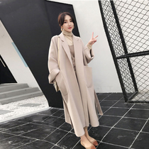 Autumn 2021 new large size womens clothing medium long autumn and winter wool coat cashmere double-sided wool coat thick