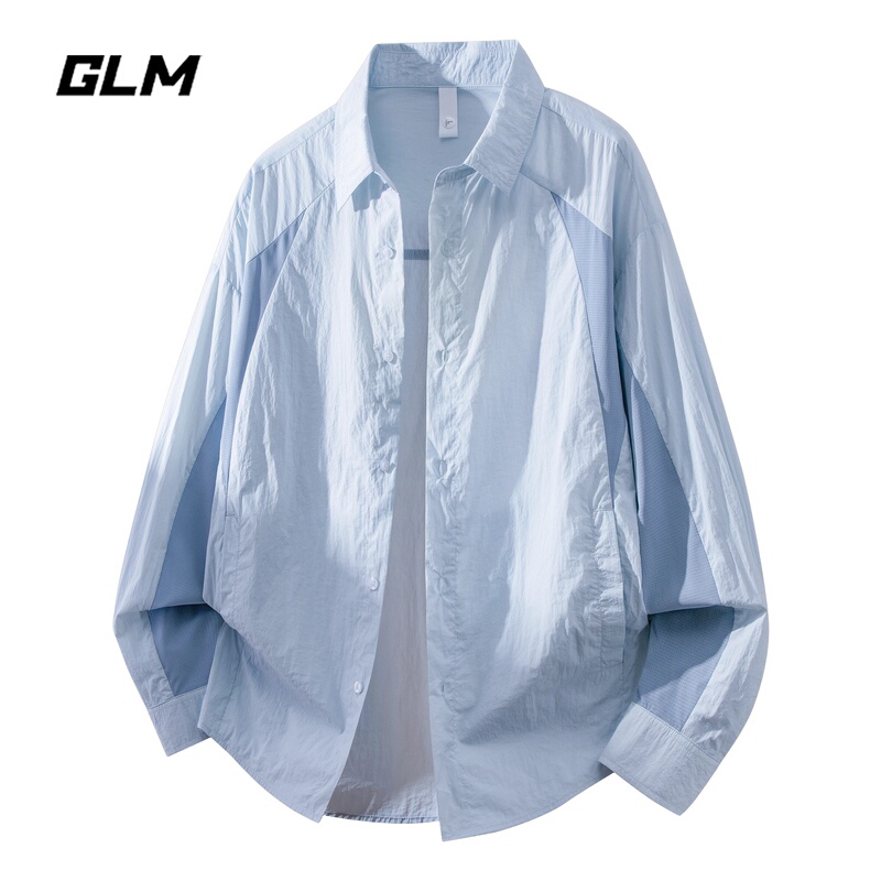 Glm Official Genuine Refreshing Youth Long-Sleeved Shirt Upf50+ Breathable Sun Protection Quick-Drying Blue Jacket for Men in Summer Glm Official Genuine Refreshing Youth Long-Sleeved Shirt Upf50+ Breathable Sun Protection Quick-Drying Blue Jacket for Men in Summer