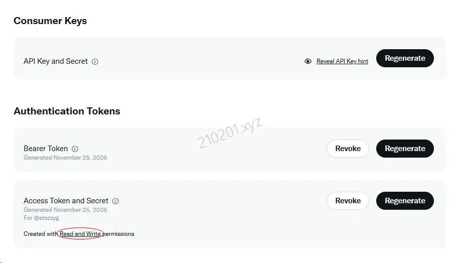 Keys and tokens(Consumer Keys & Authentication Tok.webp