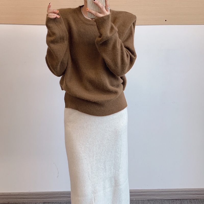 Zheng Aping Raccoon Fur Sweater for Women, Korean Style, Fashionable, Stylish, Shoulder-Padded, Short Knit Top, Korean Style, Niche, Tie-Up Pullover Zheng Aping Raccoon Fur Sweater for Women, Korean Style, Fashionable, Stylish, Shoulder-Padded, Short Knit Top, Korean Style, Niche, Tie-Up Pullover