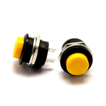 Self-reset button switch button point motion switch R13-507 16MM yellow no lock switch