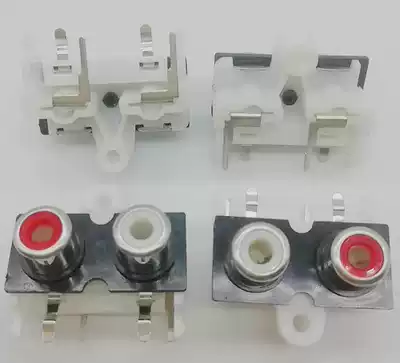 Horizontal RCA socket two-channel audio 2-bit two-position lotus seat audio socket