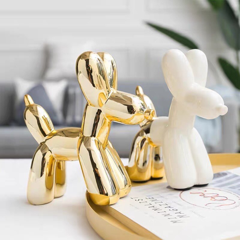 Creative Ceramic Balloon Dog Ornaments Ins Indoor Home Soft Decorations Living Room Bedroom Decor