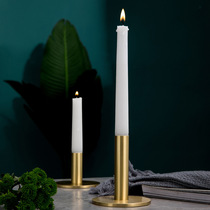 European minimalist style Pure copper tools Brushed brass candlestick Model room handmade ornaments Light luxury crafts