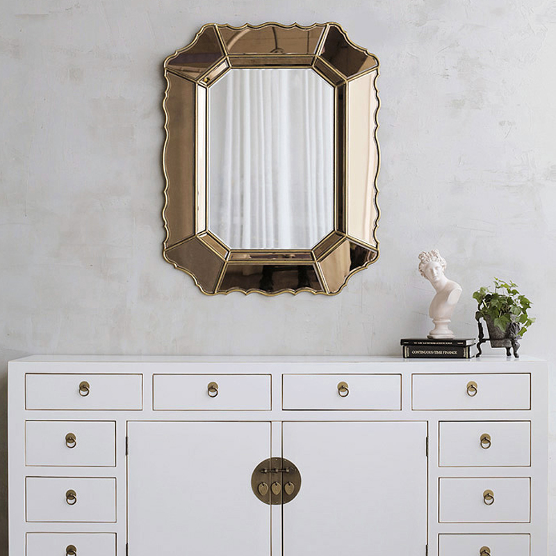 Eurostyle Retro Bedroom Make-up Mirror Makeup Room Bathroom Minimalist Wash Toiletry Mirror Genguan Living-room Decoration Mirror Hanging