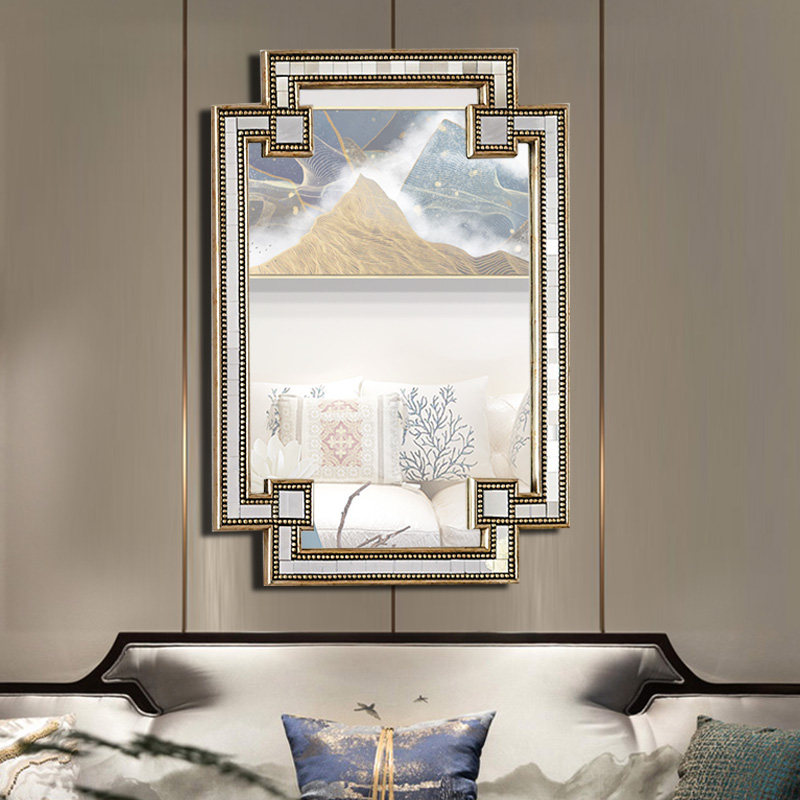 New Classical Mirror Decorative Mirror Entrance Mirror Makeup Mirror Wall Decoration Mirror Light Luxury Wall Mirror Living Room Background