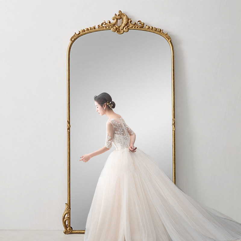 Eurostyle retro full body mirror clothes cloakroom full body mirror clothing store ground net red full-body mirror living room wall-mounted decorative mirror