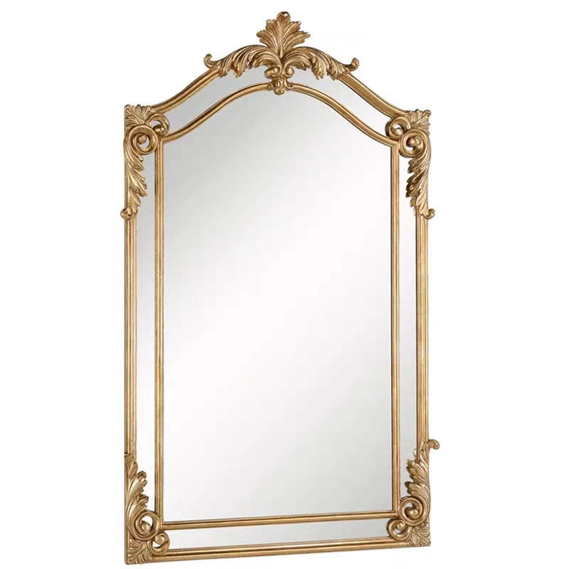 Eurostyle Retro Sculpture Floral Decoration Mirror Home Bedroom Cosmetic Mirror wall Cosmetic Side Mirror Wash Room room Bathroom Mirror