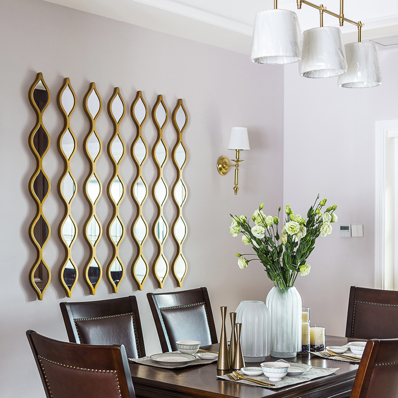 European classical retro combination wall decoration American living room sofa background wall decorative mirror dining room corridor hanging mirror customization