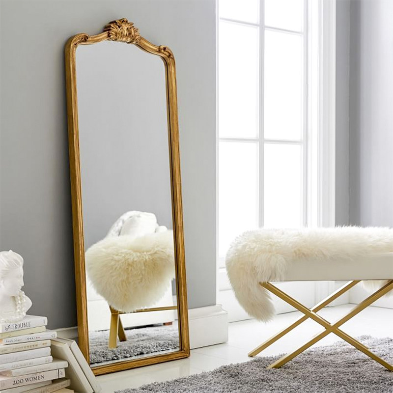 Retro carved floor full-length mirror clothing store cloakroom full-length mirror full-length mirror bedroom dressing mirror custom