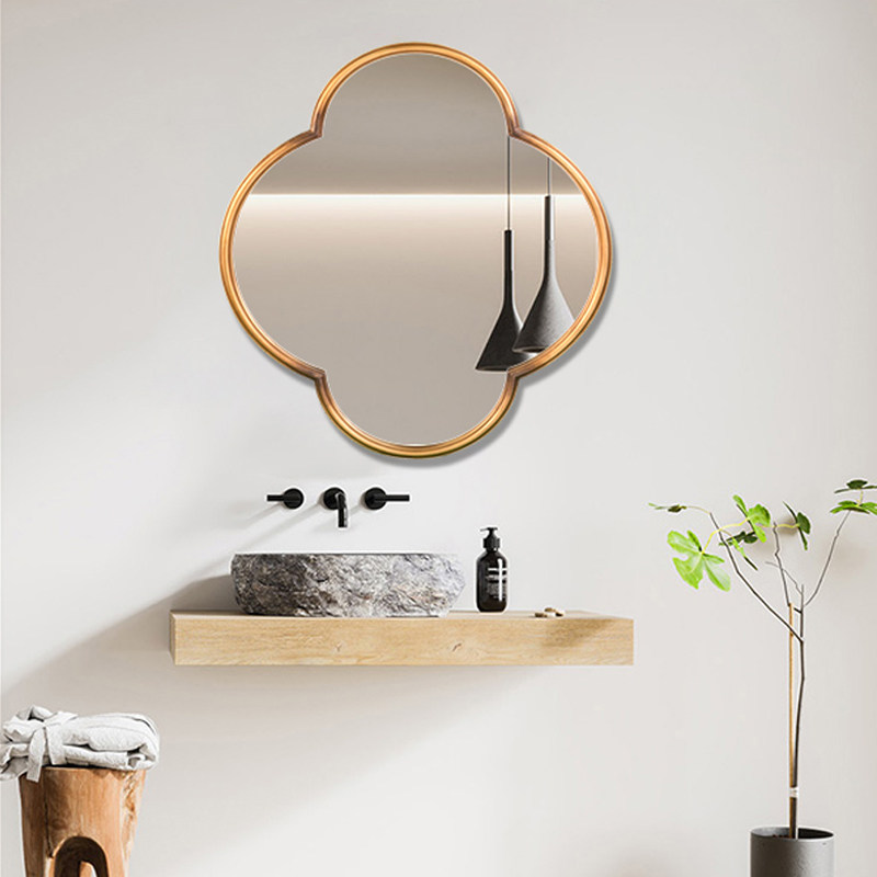 Simple creative vanity mirror wall hanging retro decoration plum mirror makeup mirror European bathroom mirror American light luxury porch