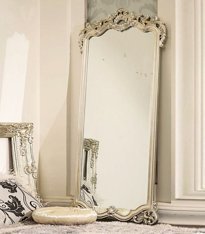 European-style full-body floor-to-ceiling mirror retro bedroom cloakroom full-length mirror clothing beauty shop carved large mirror decoration