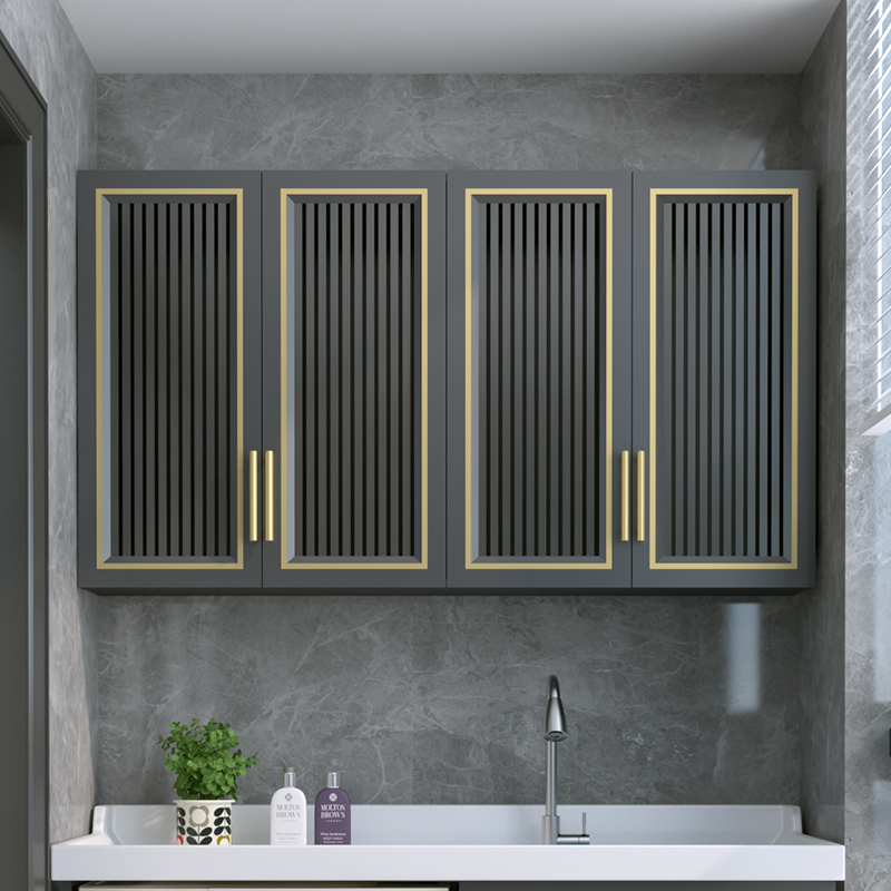 Space Aluminum Mirror Cabinet Hanging Wall Style Dressing Room Bathroom Mirror Containing rack wall-mounted Wall-mounted Balcony Containing Cabinet