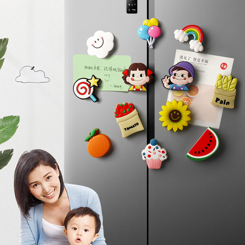 Cute cartoon refrigerator sticker 3d stereoscopic creative magnetism net red decoration Nordic sticker personality magnet sticker