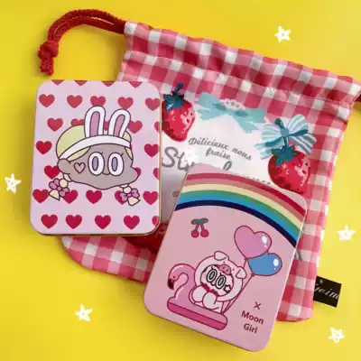 * Moon God Girl * Customized Love Rabbit Girl Rainbow Pig Iron Box Sticker Candy Box storage box
