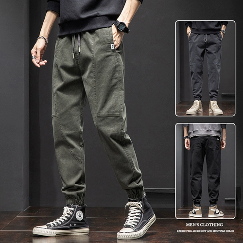 Мужские осенние модные штаны, оверсайз, свободный крой