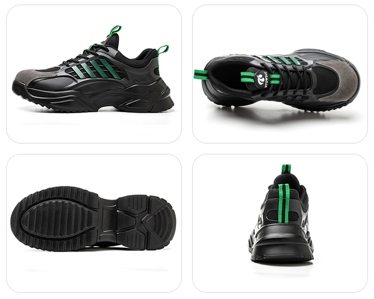 Lightweight cushioning labor protection shoes for men and women, lightweight, breathable, soft bottom, anti-smash, anti-puncture, steel toe safety shoes, construction site shoes