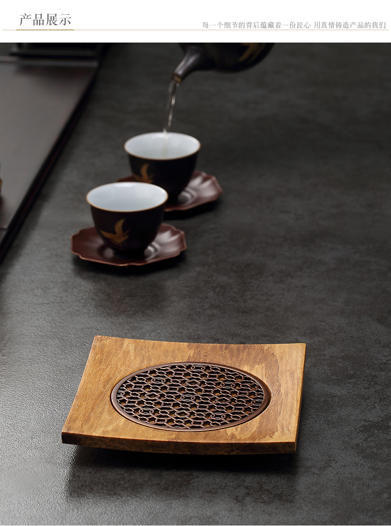 Morning high bearing heavy bamboo pot pot mat pot holder are it saucer kung fu tea tray tea accessories bamboo mat