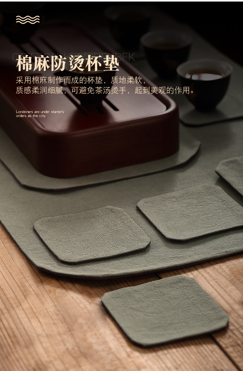 Morning high Chinese zen cup mat cotton and linen tea table as pad dry tea mat of a complete set of suit the teapot