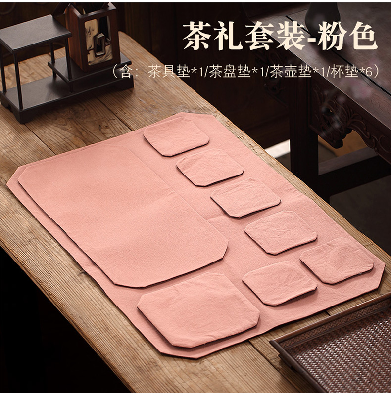 Morning high Chinese zen cup mat cotton and linen tea table as pad dry tea mat of a complete set of suit the teapot