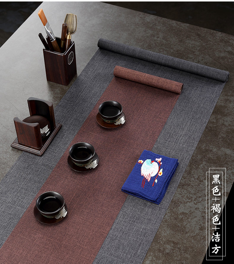 Morning high waterproof zen tea table linen cloth art of Chinese style tea table flag Japanese zen tea tray mat tea tea