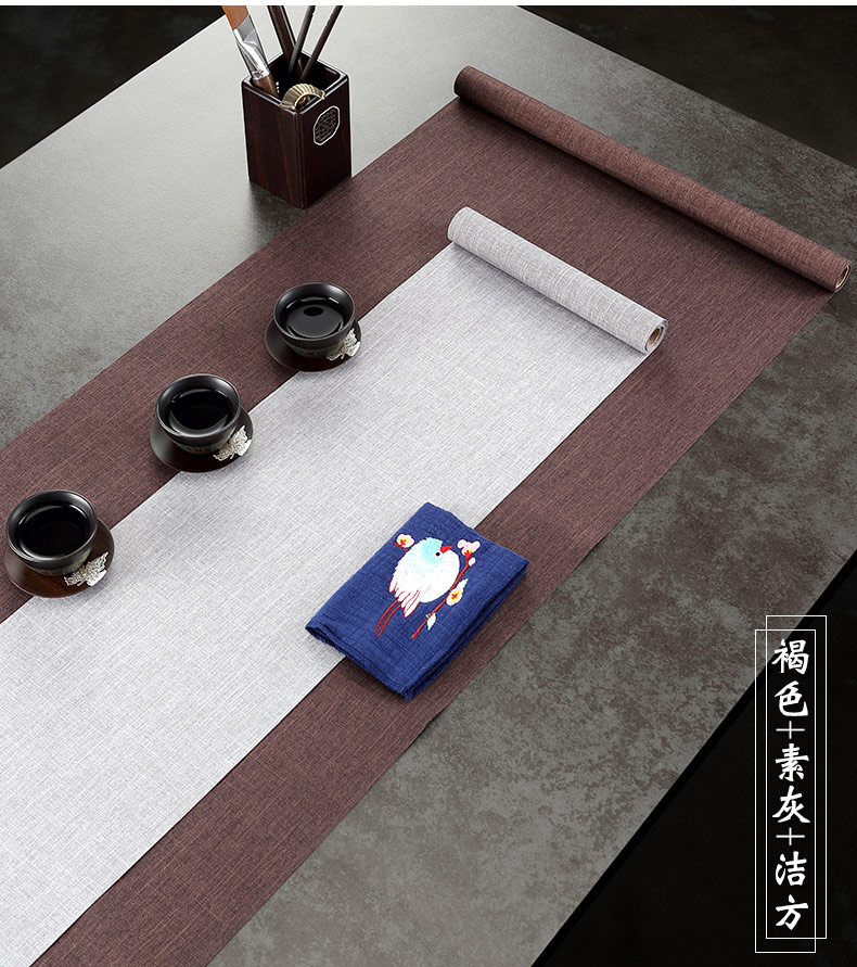 Morning high waterproof zen tea table linen cloth art of Chinese style tea table flag Japanese zen tea tray mat tea tea