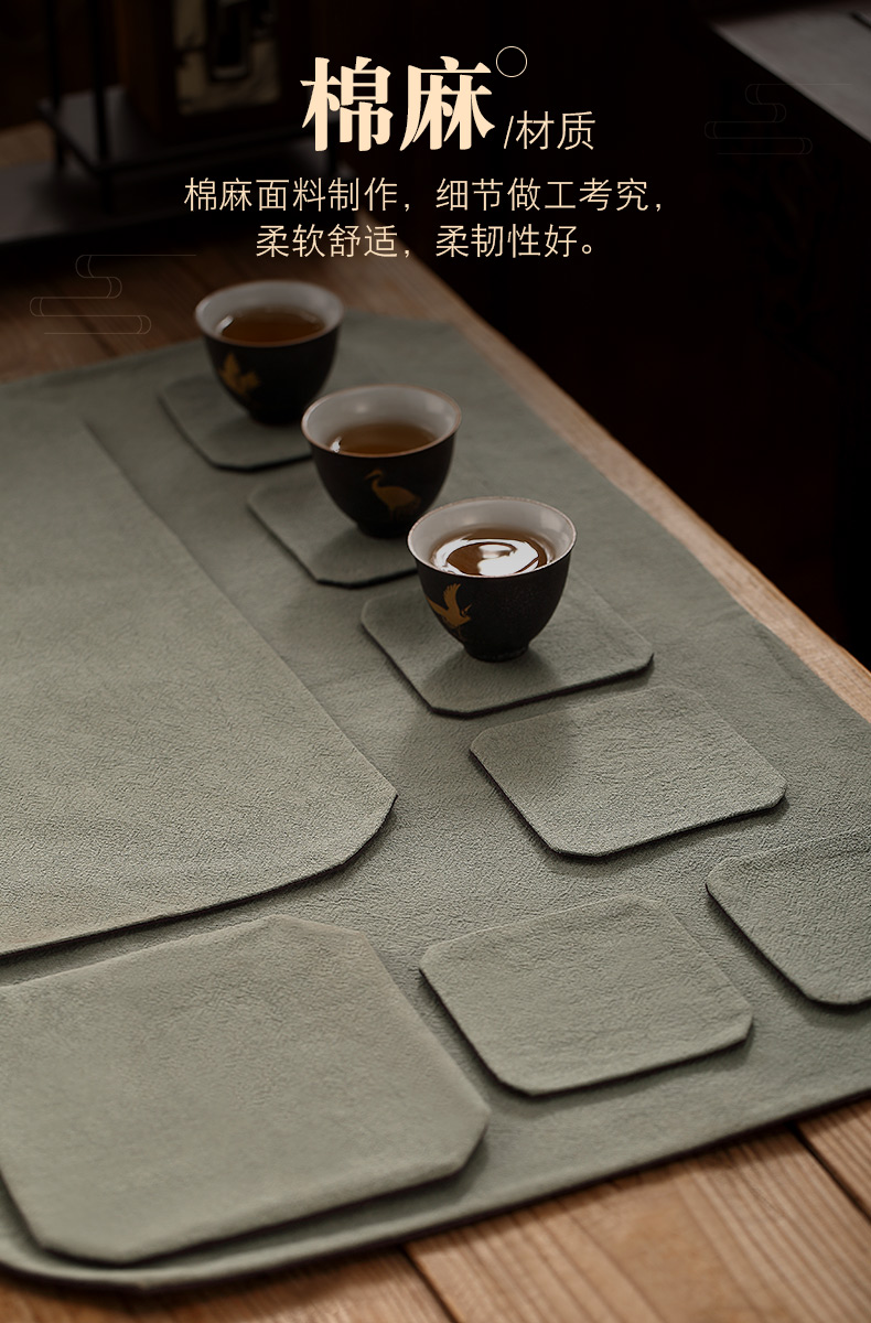 Morning high Chinese zen cup mat cotton and linen tea table as pad dry tea mat of a complete set of suit the teapot