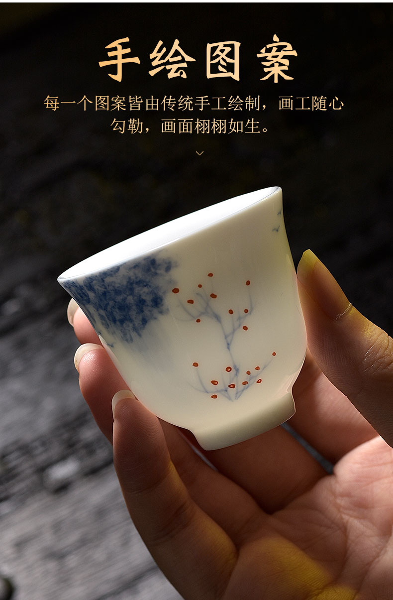 Morning high ceramic hand - made master cup home small master kung fu tea set a single tea cups of tea cup single CPU