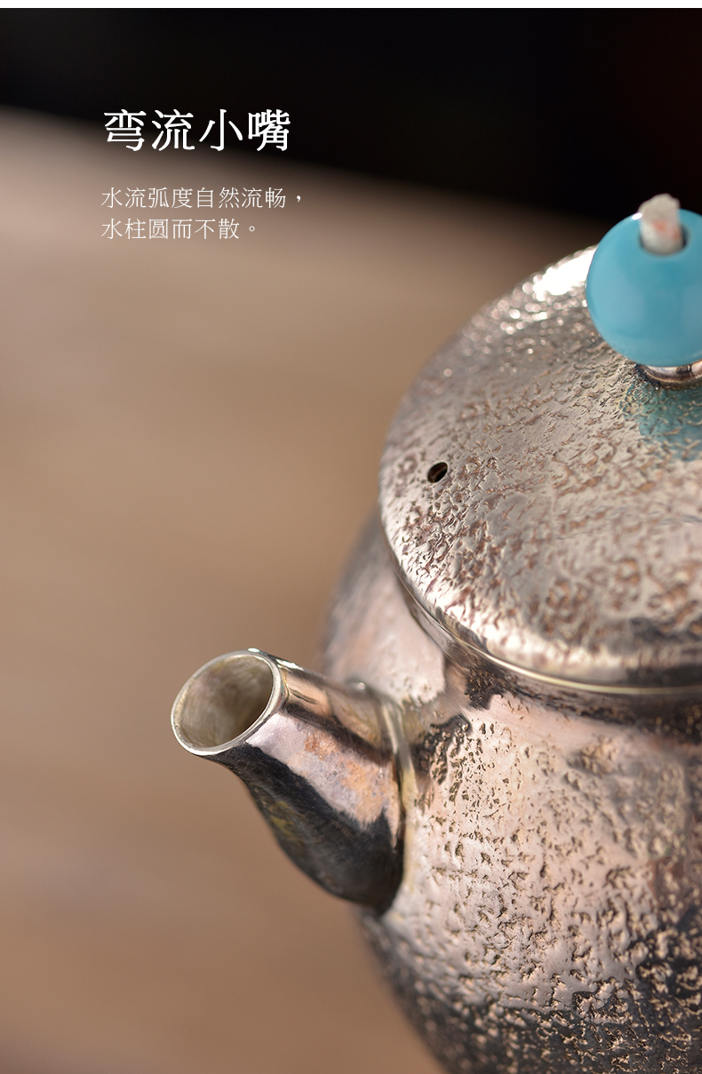 Morning high become saybot 28 - volume of silver pot home teapot sterling silver 999 xi shi pot checking gift tea set the teapot