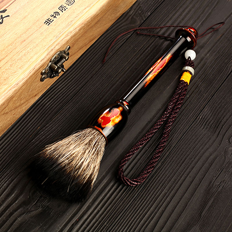 Morning high Chinese lacquer purple light wood real wood shai YangHuBi dropping the badger wash brush pen tea tea accessories