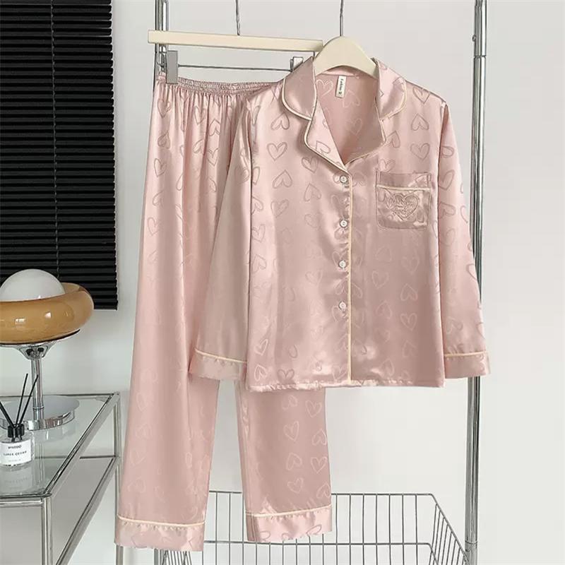 Victoria's Secret Heart-Shaped Gift for Best Friend, Birthday Gift, Loungewear Set, Zhang Ruonan's Same Style Silk Pajamas for Women
