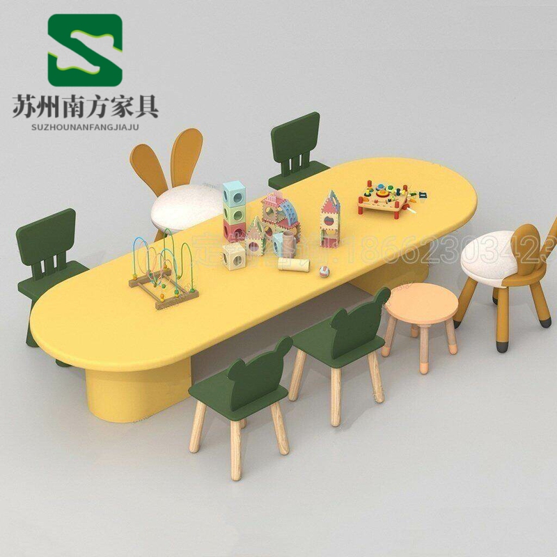 Four-Thirty School Kidsren's Reading Area Table and Chair Rack Hollow Kidsren's Play Table Early Education Center Handmade Table and Stools Four-Thirty School Kidsren's Reading Area Table and Chair Rack Hollow Kidsren's Play Table Early Education Center Handmade Table and Stools