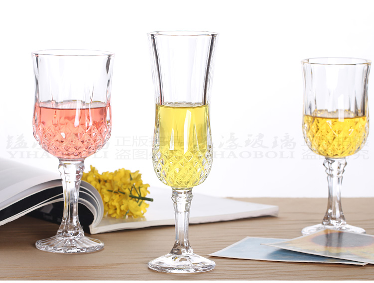 Rượu vang đỏ kim cương ly rượu vang ly thủy tinh dày nhà kính rượu sâm banh thủy tinh sáng tạo rượu vang châu Âu - Rượu vang giá treo ly rượu vang để bàn
