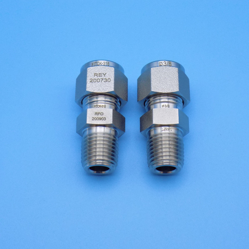 Fitok Feitokka Sleeve Straight through Terminal 3/8×1/4Npt Male Thread Model Ss-Cm-Fl6-Ns4