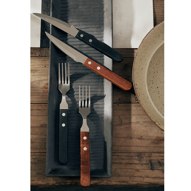 Plaything steak Western food knife set set stainless steel cutlery retro classic wooden handle cut barbecue is very sharp