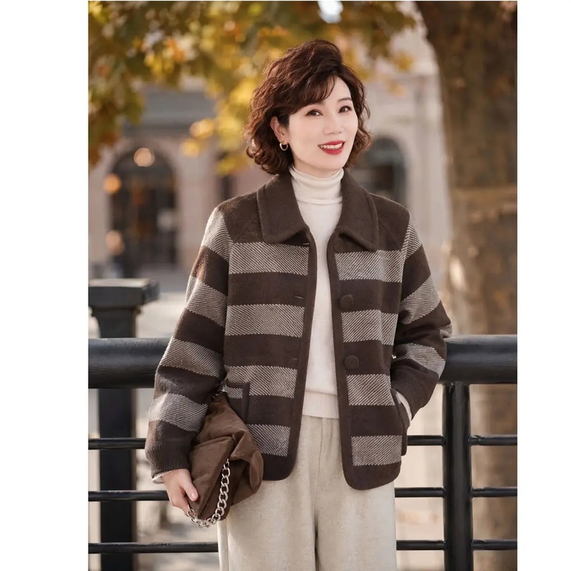Young Mother's Jacket, Spring and Autumn, Middle-Aged Women's Stylish Top, 2026 New Style, Middle-Aged and Elderly Women's Fashion Cardigan Young Mother's Jacket, Spring and Autumn, Middle-Aged Women's Stylish Top, 2026 New Style, Middle-Aged and Elderly Women's Fashion Cardigan