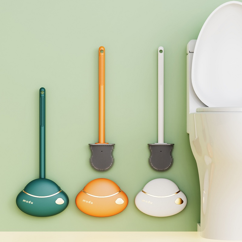 Toilet brush set no dead angle wall-mounted Nordic household toilet wash toilet brush creative toilet wipe rack