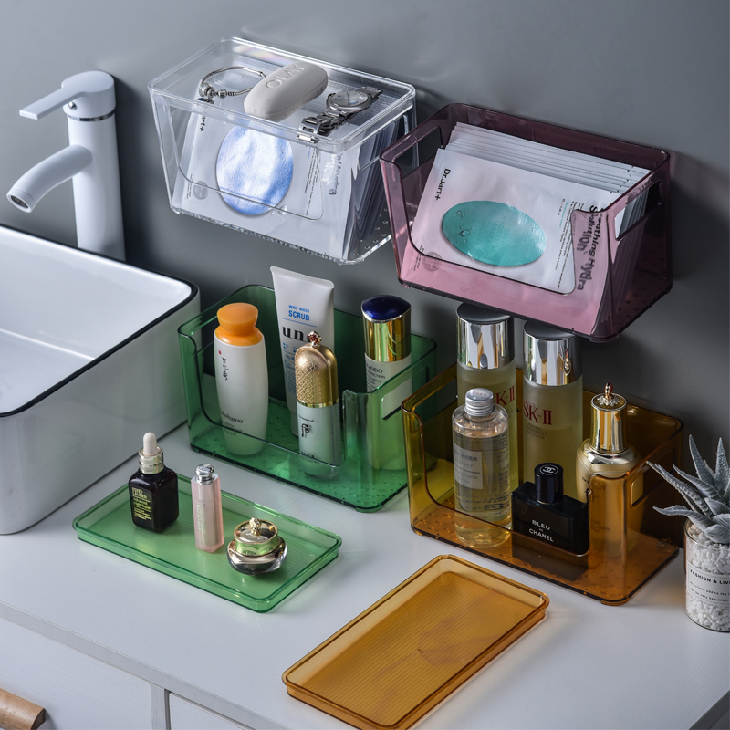 Mask containing box Fragrance skin care products Contained Wall-mounted Cosmetic Shelve Toilet Hanging Wall Plastic Box-Taobao