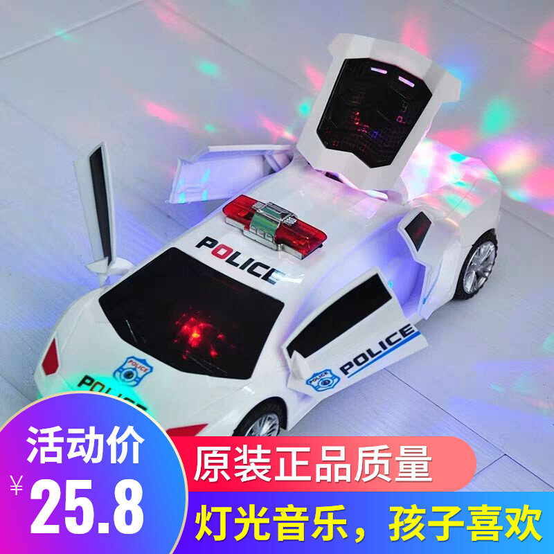 Children's electric lighting music stunt police car toy to car Zezaze dance car toy boy 3-6