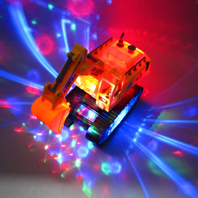 Electric excavator engineering vehicle toy 2-3 lighting music deformation dancing excavator toy boy 4-6
