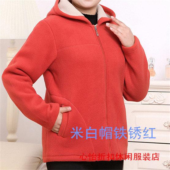 Áo có mũ trùm đầu, áo len trung niên, cộng với áo mã béo, áo nịt lông cừu, mùa xuân và mùa thu, trang phục của phụ nữ quần áo trung niên