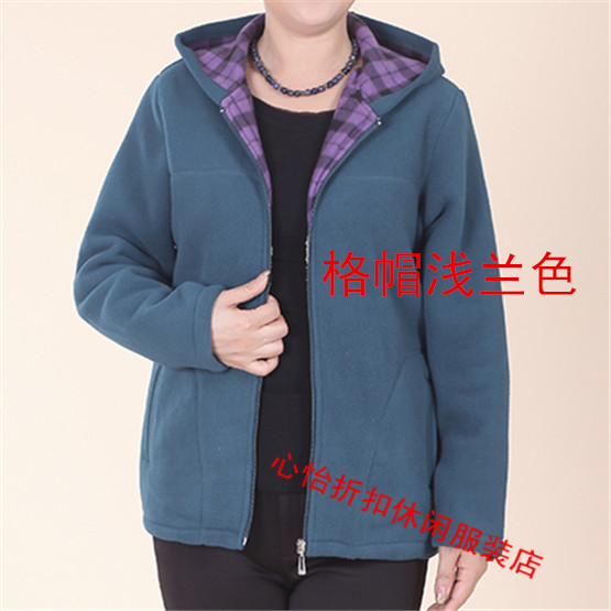 Áo có mũ trùm đầu, áo len trung niên, cộng với áo mã béo, áo nịt lông cừu, mùa xuân và mùa thu, trang phục của phụ nữ quần áo trung niên
